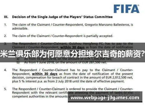 米兰俱乐部为何愿意分担维尔吉奇的薪资? 米兰俱乐部为何愿意分担维尔吉奇的薪资?